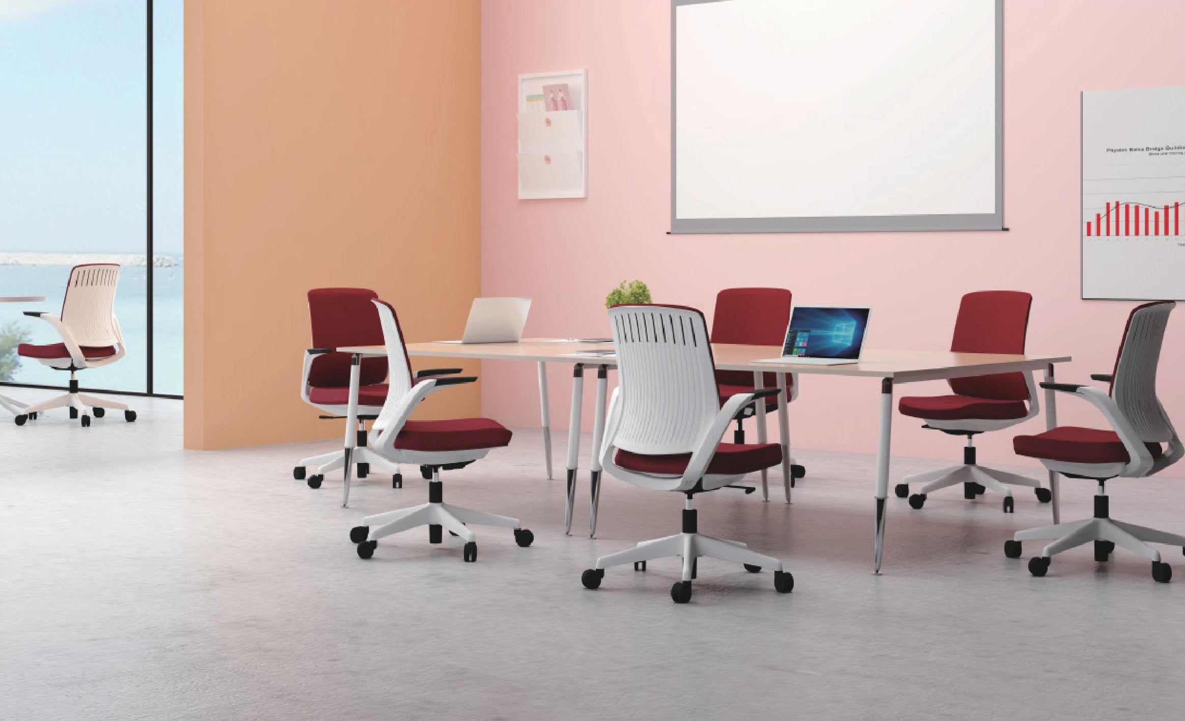 KH-316B-BS 職員座椅 白色背架 - KLT Furniture