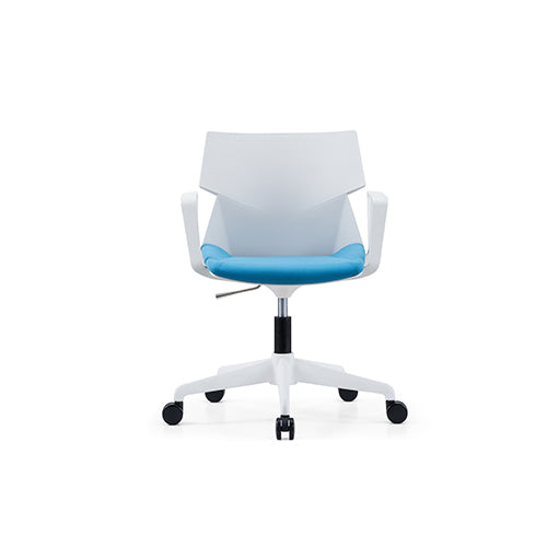 KEM017D Turbo 滑腳白架藍墊培訓疊椅