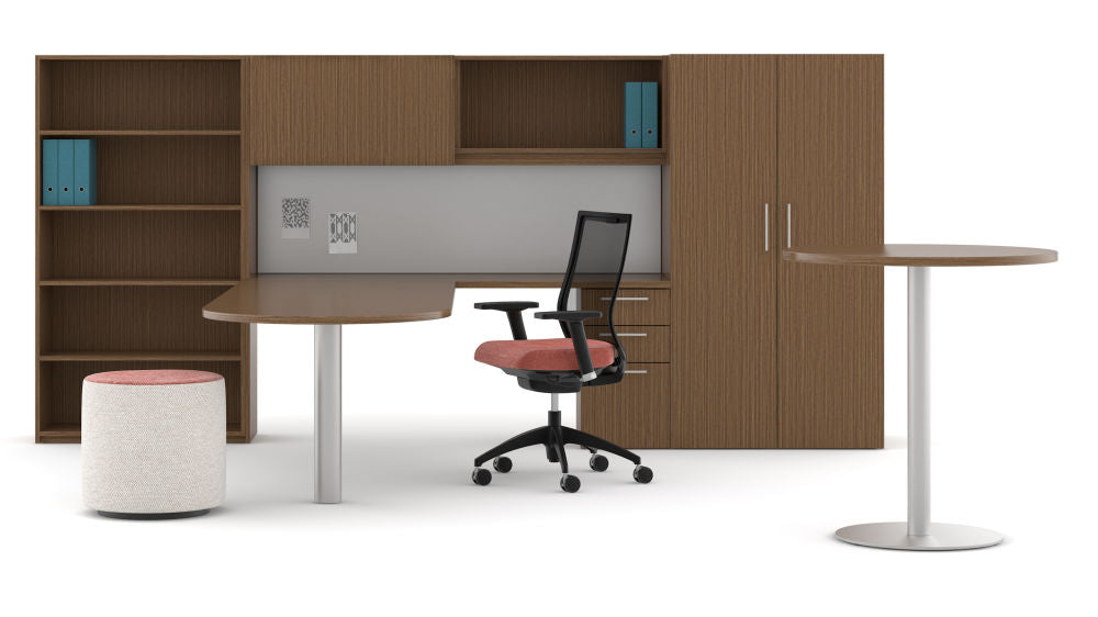 EMD800 Matteo P-type workbench|Dual-color office desk