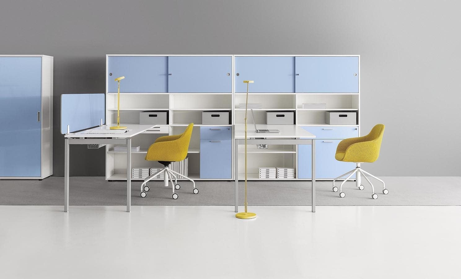 WD4200 Forte multi-function office desk with side cabinet screen|Screen-style office desk