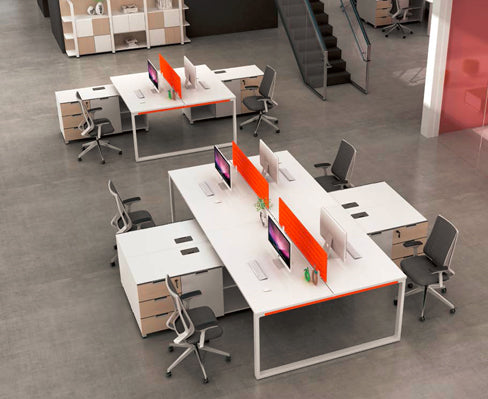 WD002- 2/4/6/8 O Shape Workstation辦公桌 - KLT Furniture