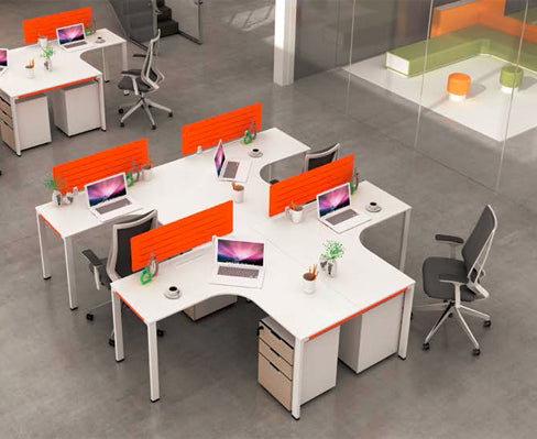 WD002- 2/4/6/8 O Shape Workstation辦公桌 - KLT Furniture