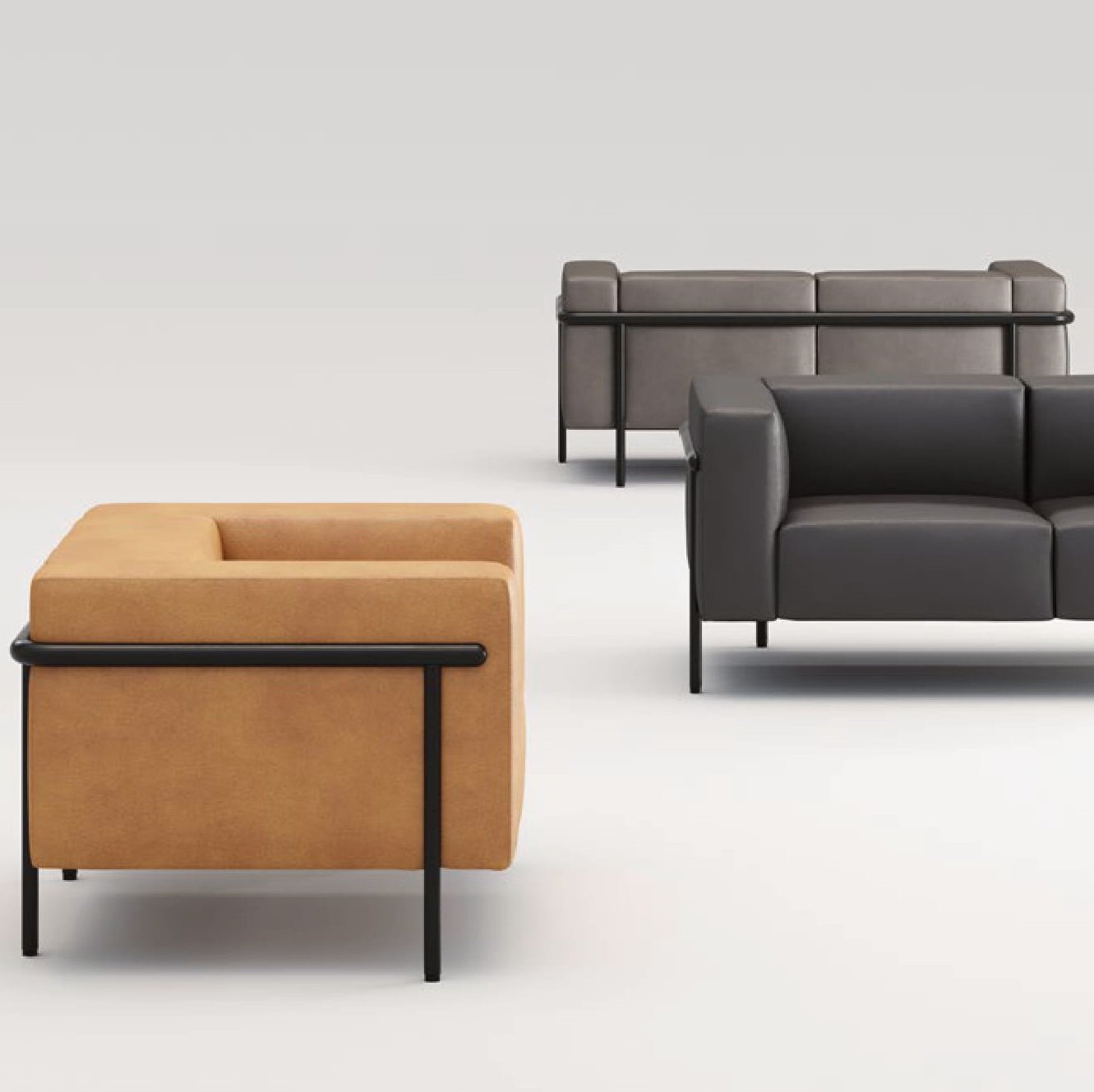 ST054-2 SQUARE Boucle Business Space Exclusive Sofa