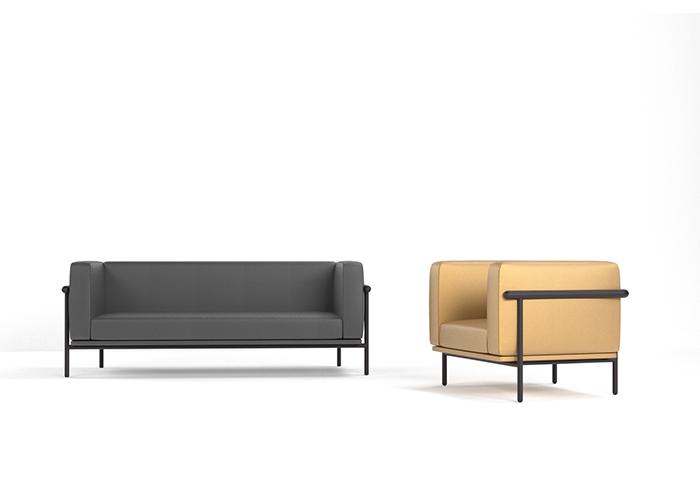 ST054-2 SQUARE Boucle Business Space Exclusive Sofa