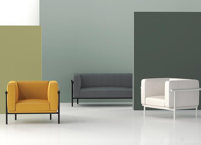 ST054-2 SQUARE Boucle Business Space Exclusive Sofa