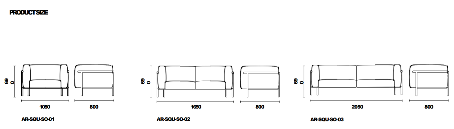 SQUARE-Boucle exclusive sofa for business space
