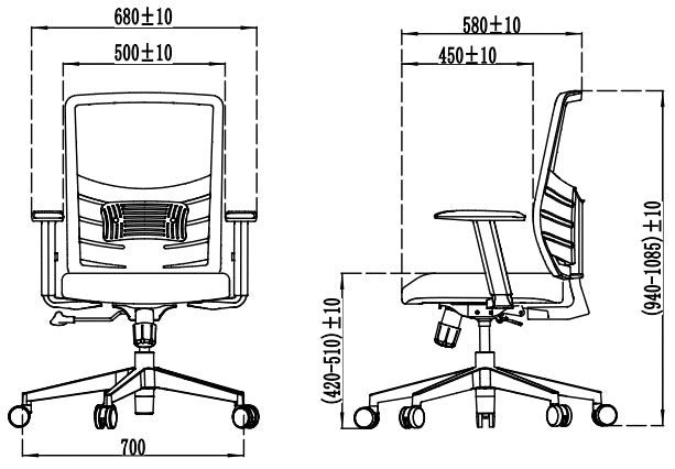UN1BB Libero 職員座椅 背部升降