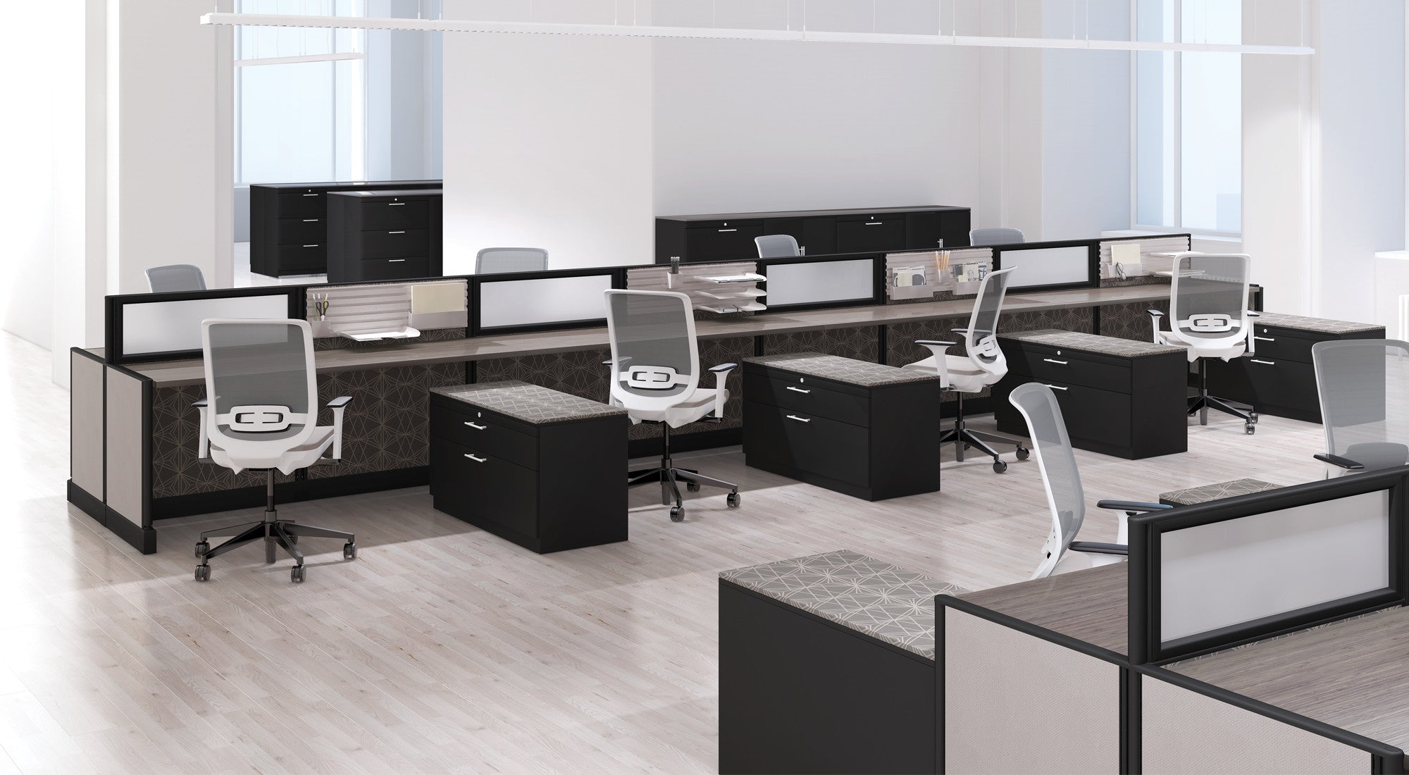 WD1400 Firen 2/3/4/6 person side-by-side office workbench