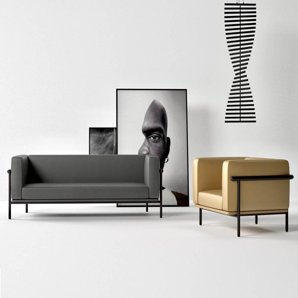 ST054-2 SQUARE Boucle Business Space Exclusive Sofa
