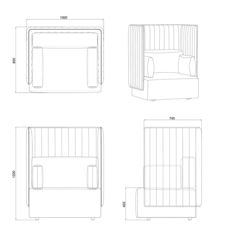 ST046 Laura fabric soundproof high back office sofa