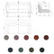 ST049 Ariel Two-seat Fashion Fabric Office Combing