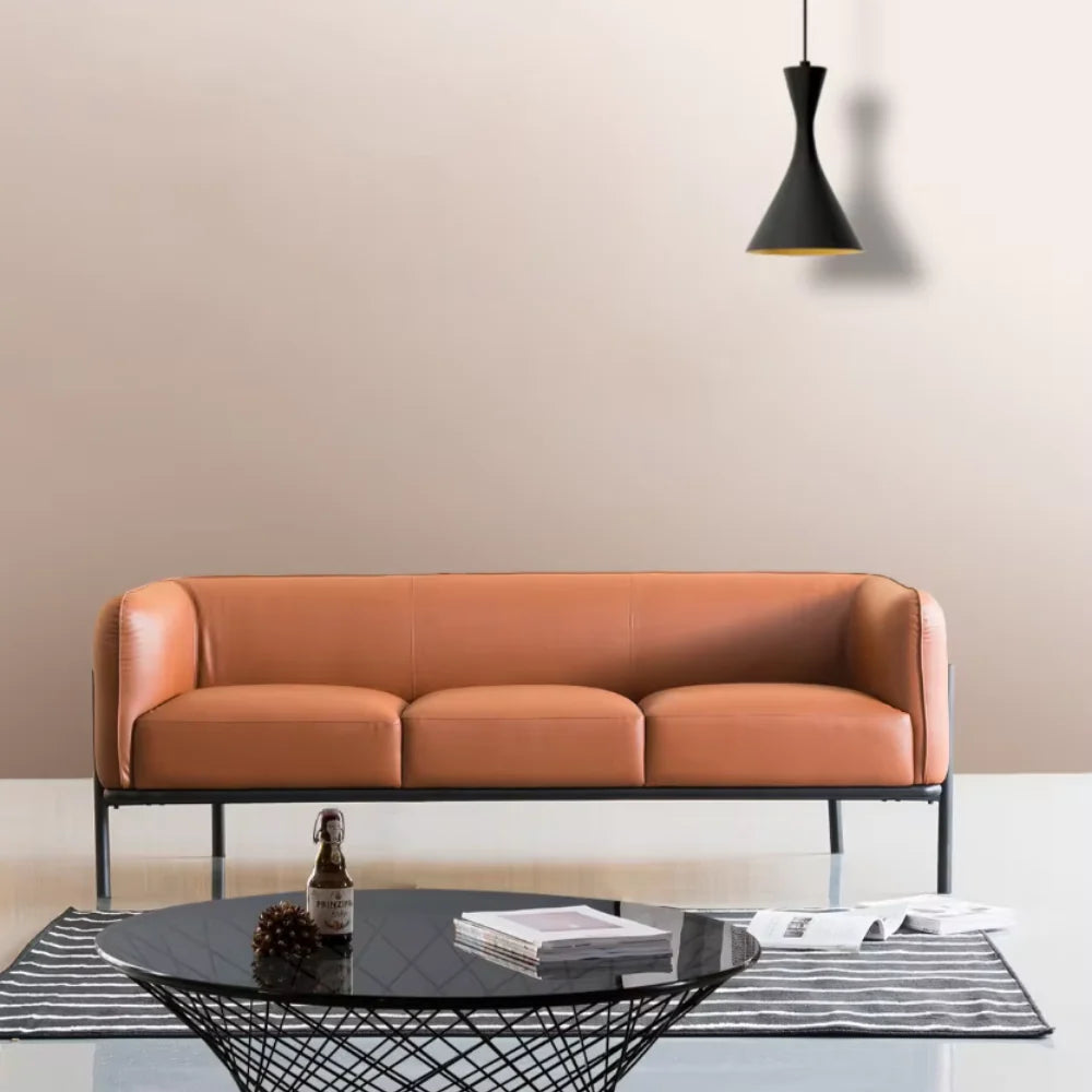 ST061 Remoo Three-seat office building casual leather combing