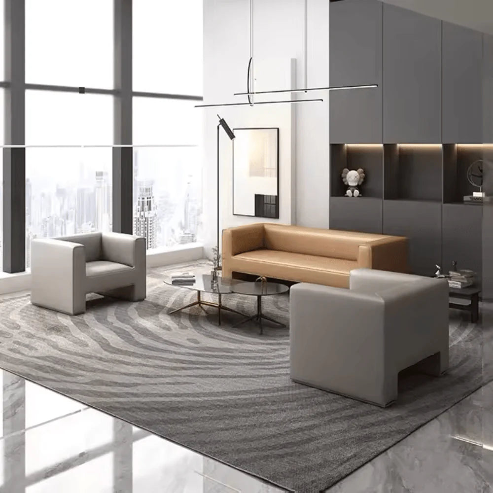 ST062 Isidoro Three-seat H-type luxury leather combing