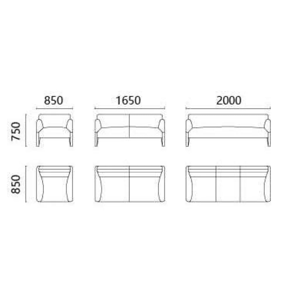 ST064 Elia Three-seat Fashionable Fabric Combed