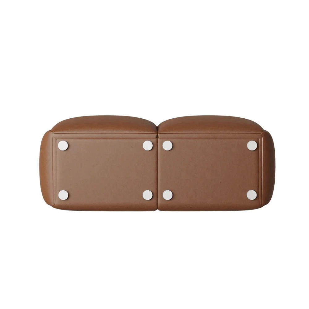 ST073 Tullio three-seat light luxury leather combing