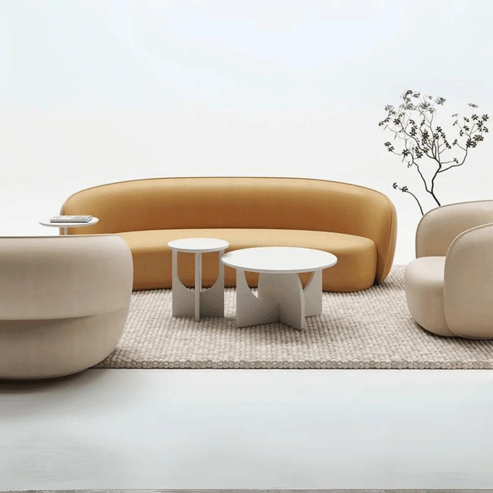 ST077 Loreda Three-seat curved fabric combing