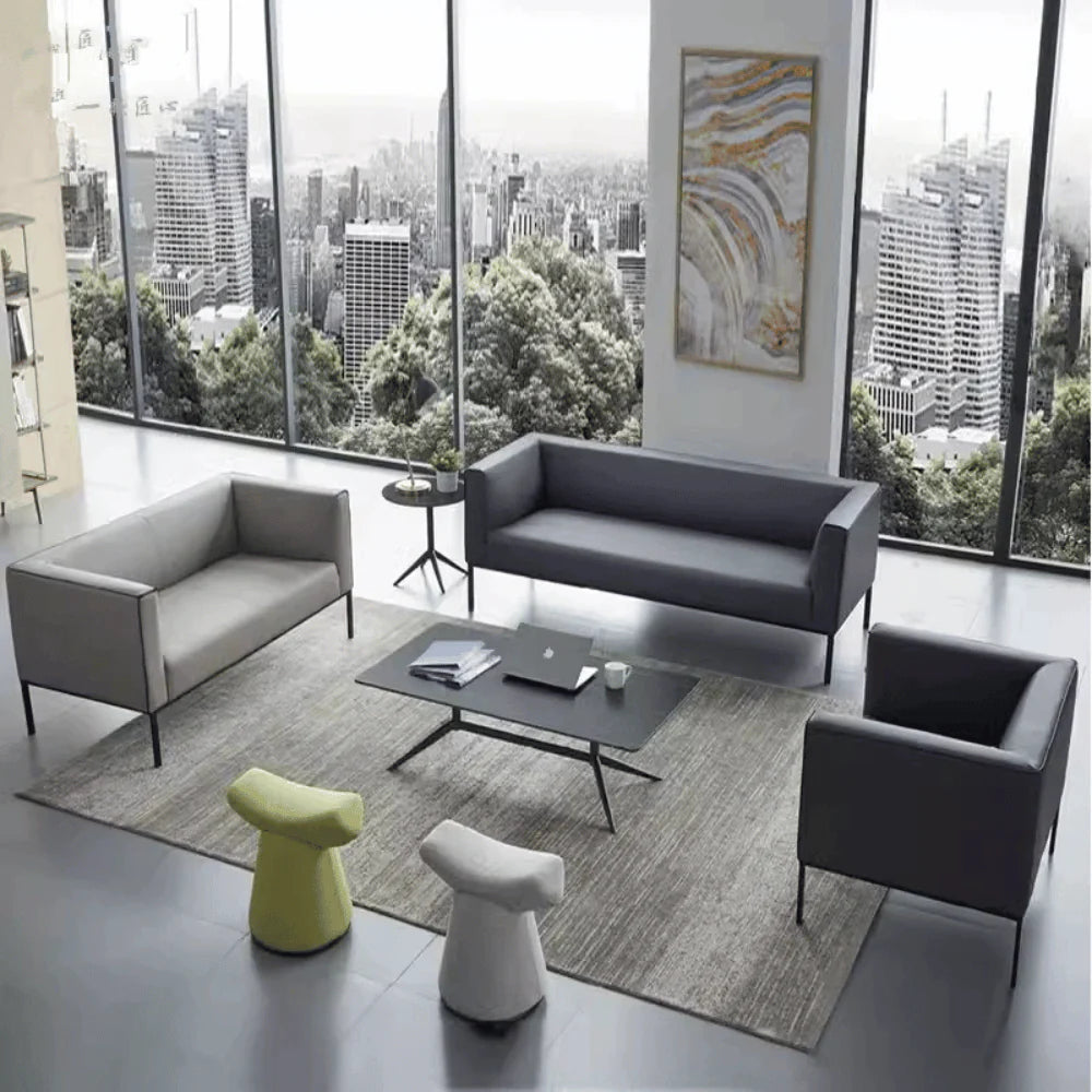 ST078 Mirella three-seat simple fabric business combing