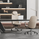 KH538-W Fregio High Back White Leather Executive Chair with Aluminum Legs