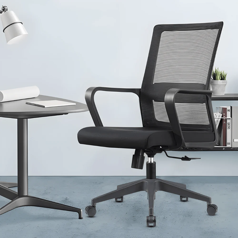 KH-219B-HS-Umbe Mid-Back Mesh Chair (Simple Style) (White Frame)