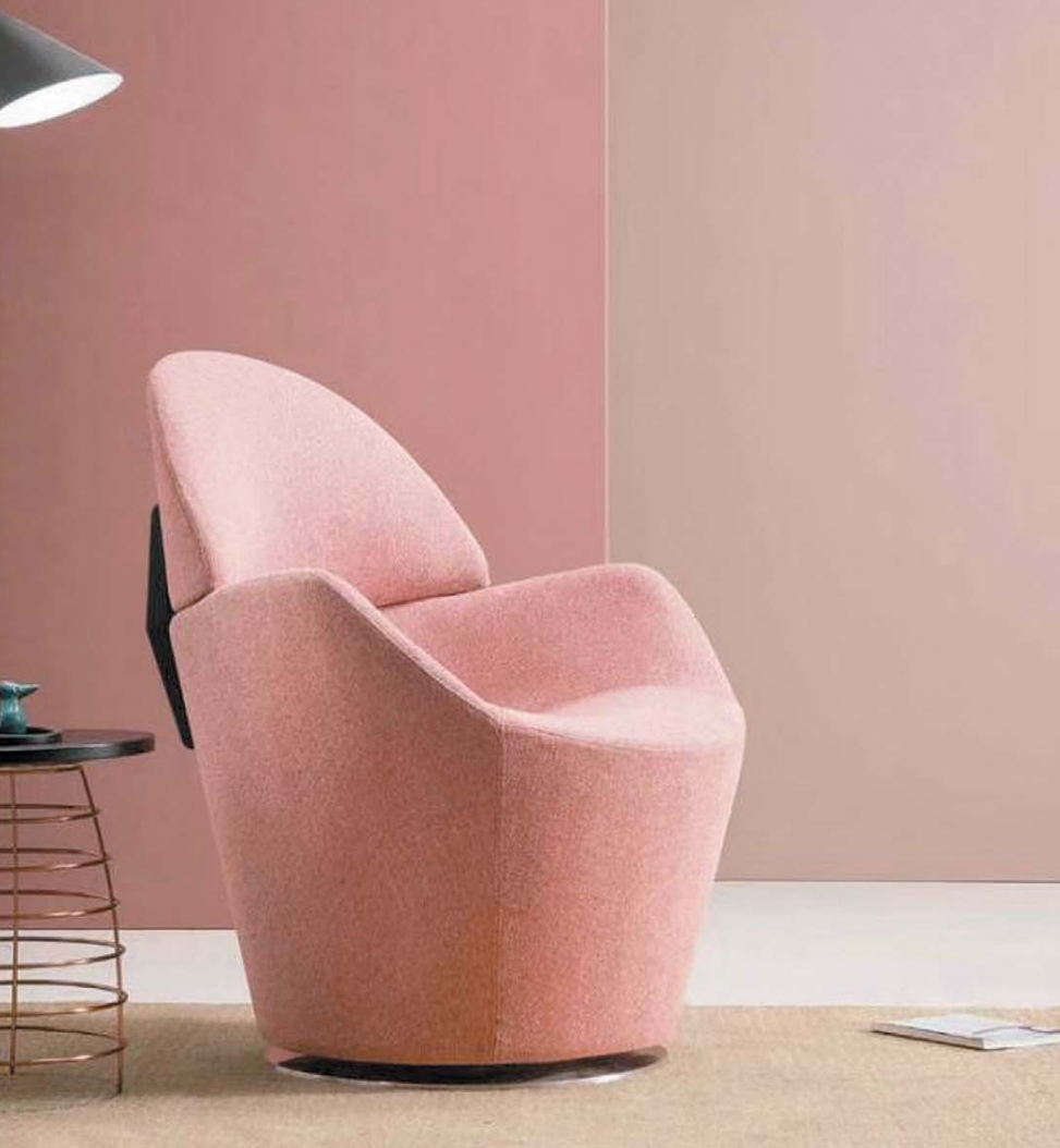 OL111009 圓弧桶形布藝椅｜Curved Tub Lounge Chair