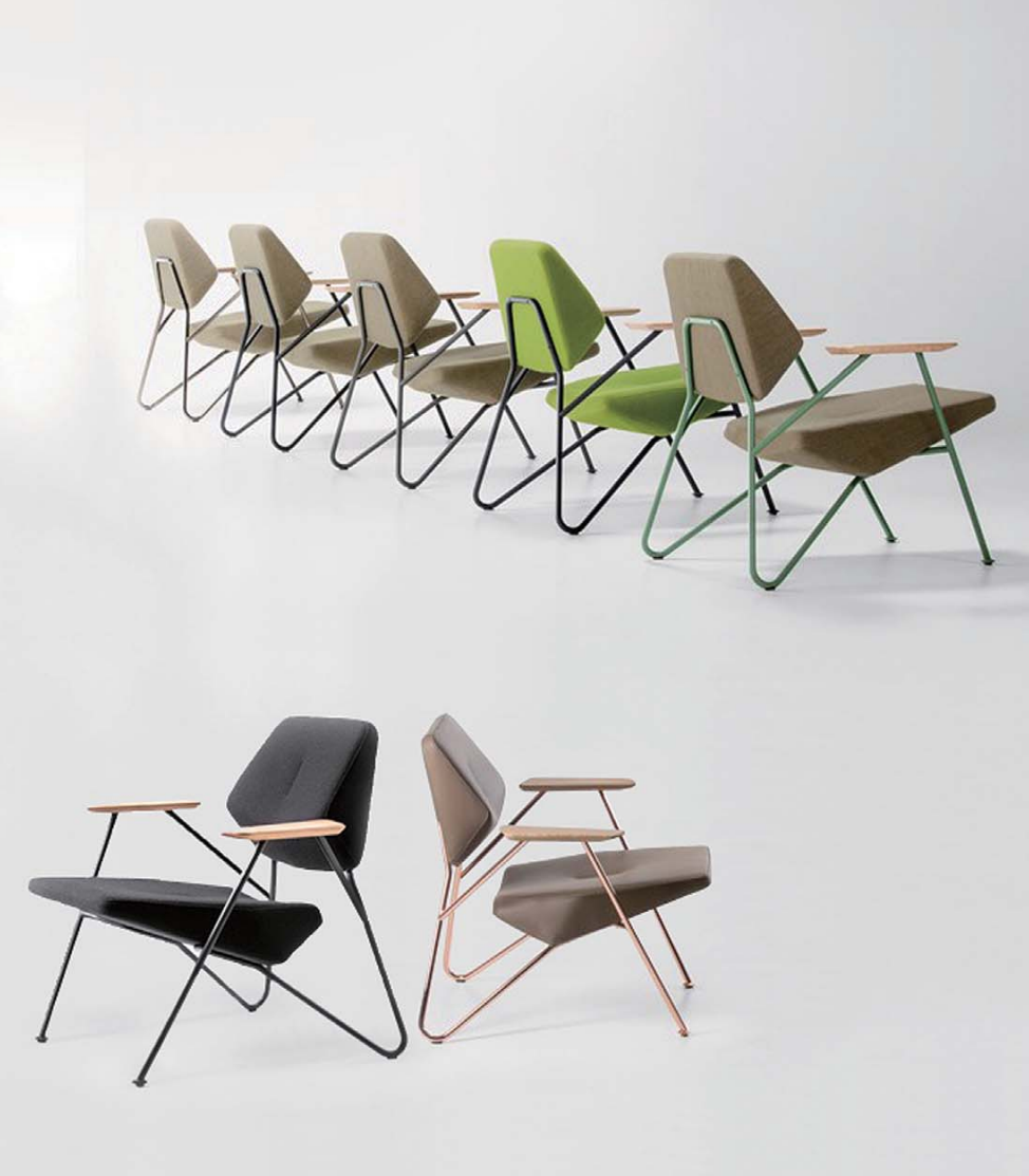 OL111011 斜角金屬腳休閒椅｜Splayed Metal Leg Lounge Chair