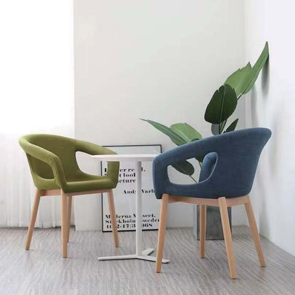 OL111043 北歐木腳布藝休閒椅｜Nordic Wood Leg Lounge Chair