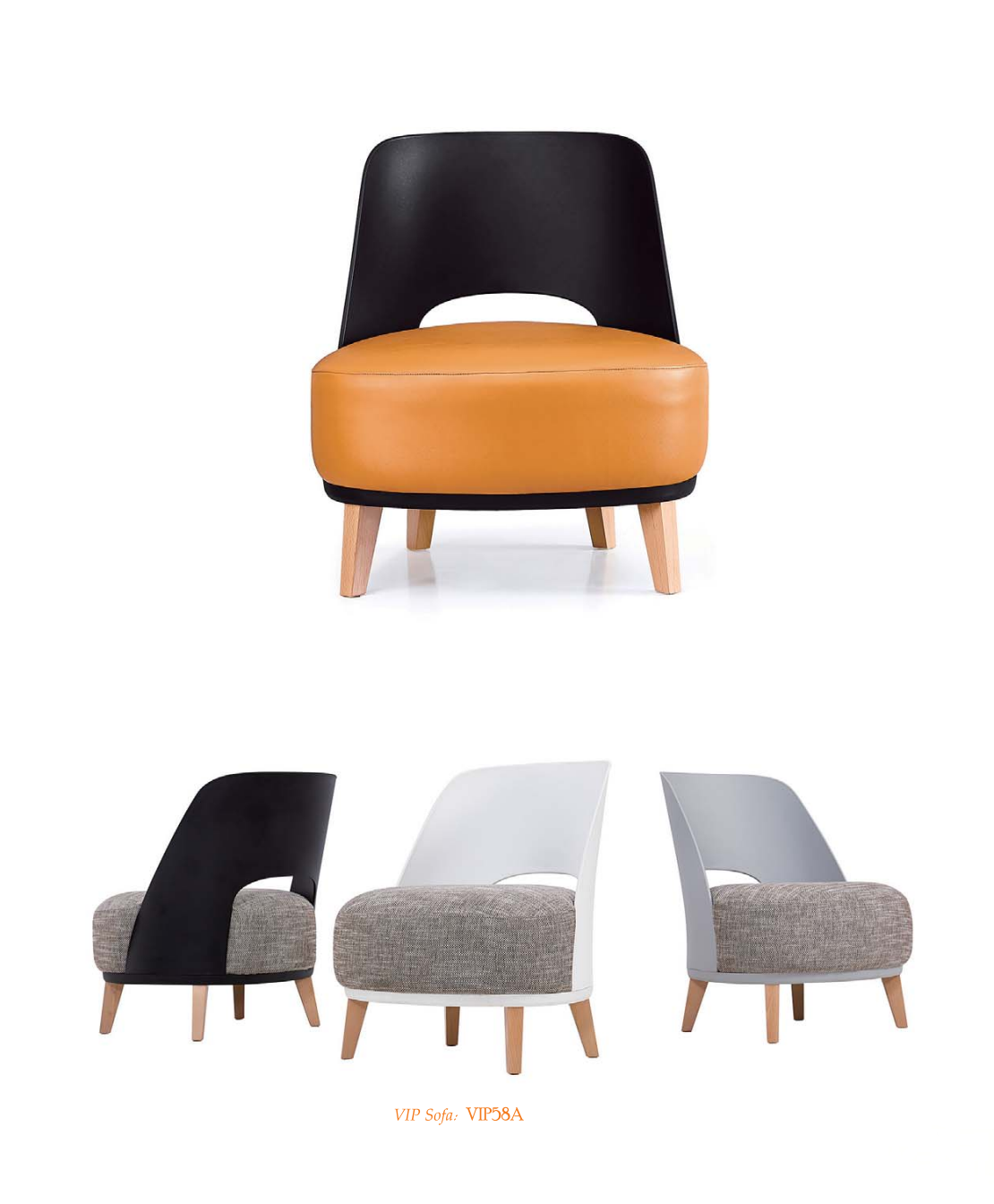 OL111060 實木腳布藝休閒椅｜Solid Wood Leg Lounge Chair