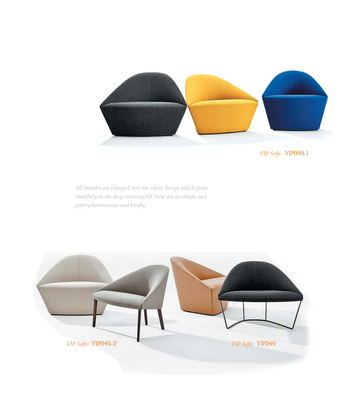 OL111076 低背弧形布藝休閒椅｜Low Back Curved Lounge Chair
