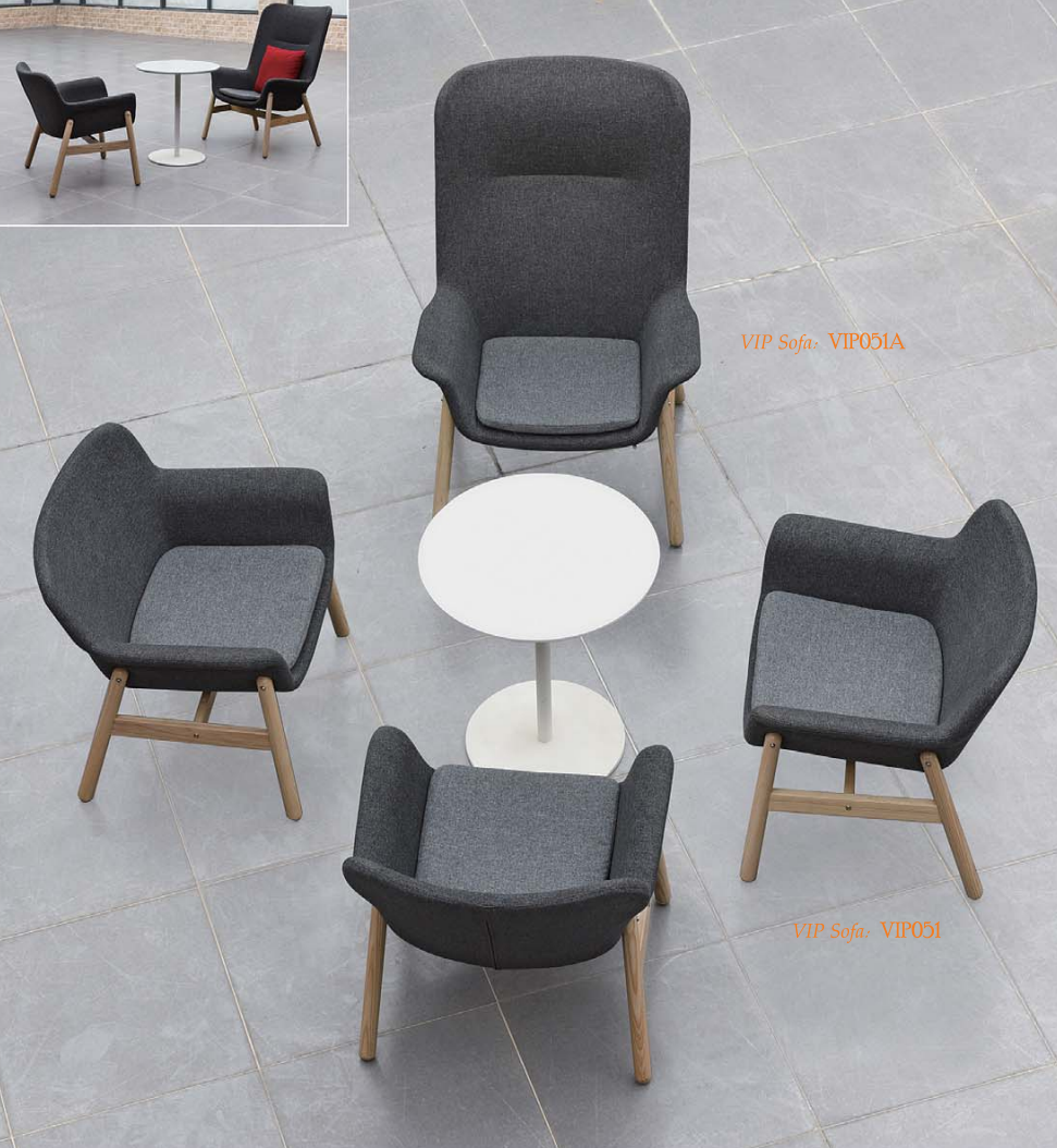 OL111081 北歐木腳布藝休閒椅｜Nordic Wood Leg Lounge Chair