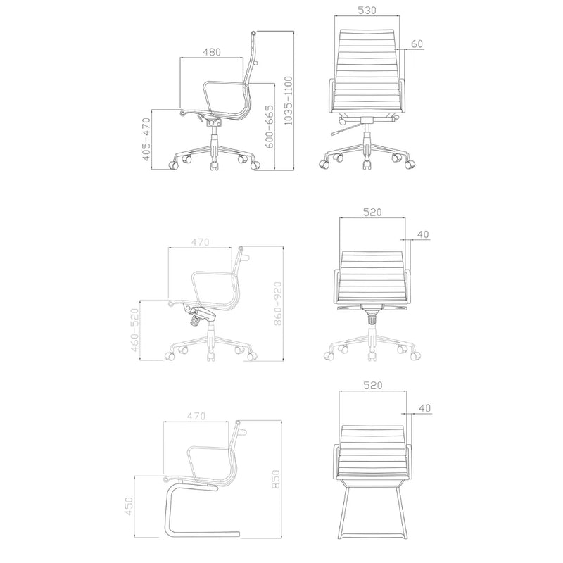 EC105A EAMES Styles High-back Office Leather Meeting Chair