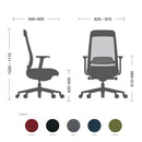 GT005A-L FILO mid-back fabric office chair