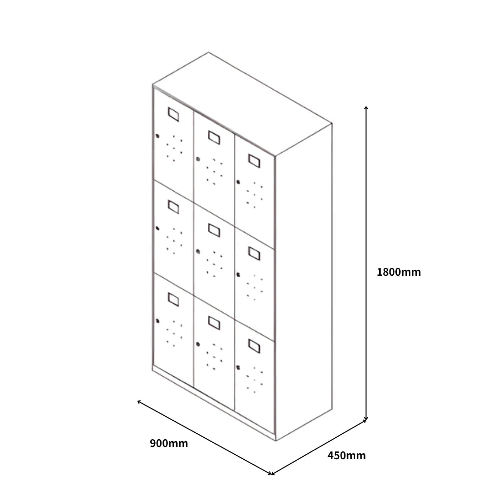 SST007 Tecno Office Thin Edge Stainless Steel Metal Handle Locker Clothes Cabinet
