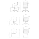 EC105C EAMES Styles Medium back genuine leather reception chair