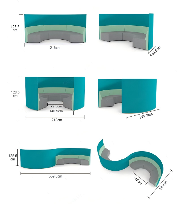 ST143 Stilo 弧形吊艙聲學模組化座椅梳化