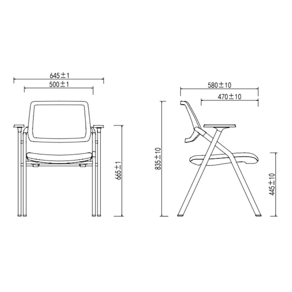 EF61 - C Column 摺疊培訓椅配寫字板