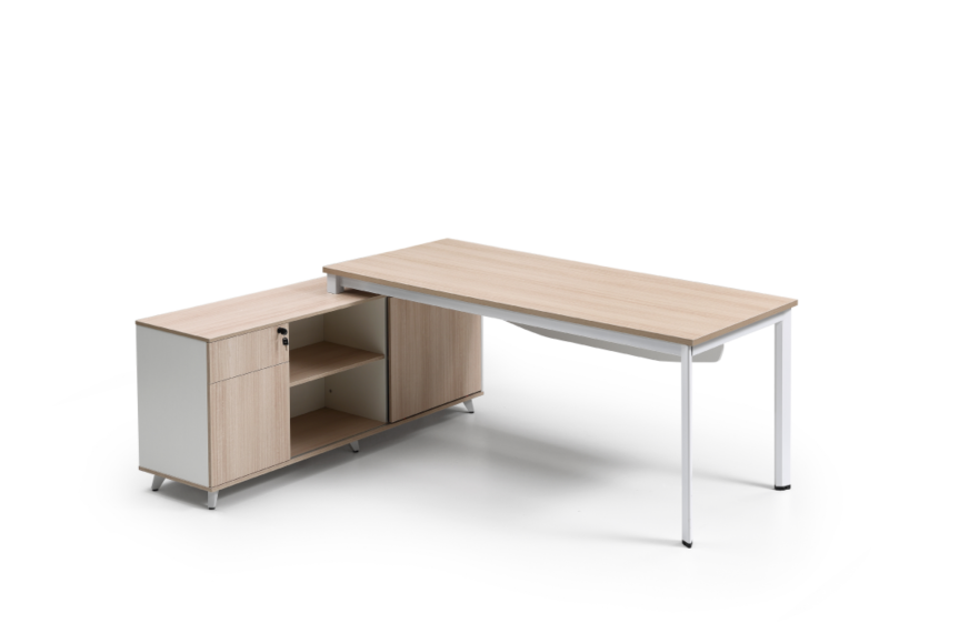 KSZ002 Spazio 淺木色經理枱連儲物側櫃