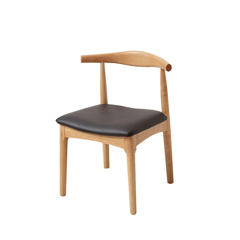 ST115 Cafe Stylish Leather Seat Solid Wood Dining Chair