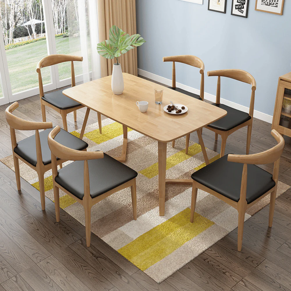 ST115 Cafe Stylish Leather Seat Solid Wood Dining Chair