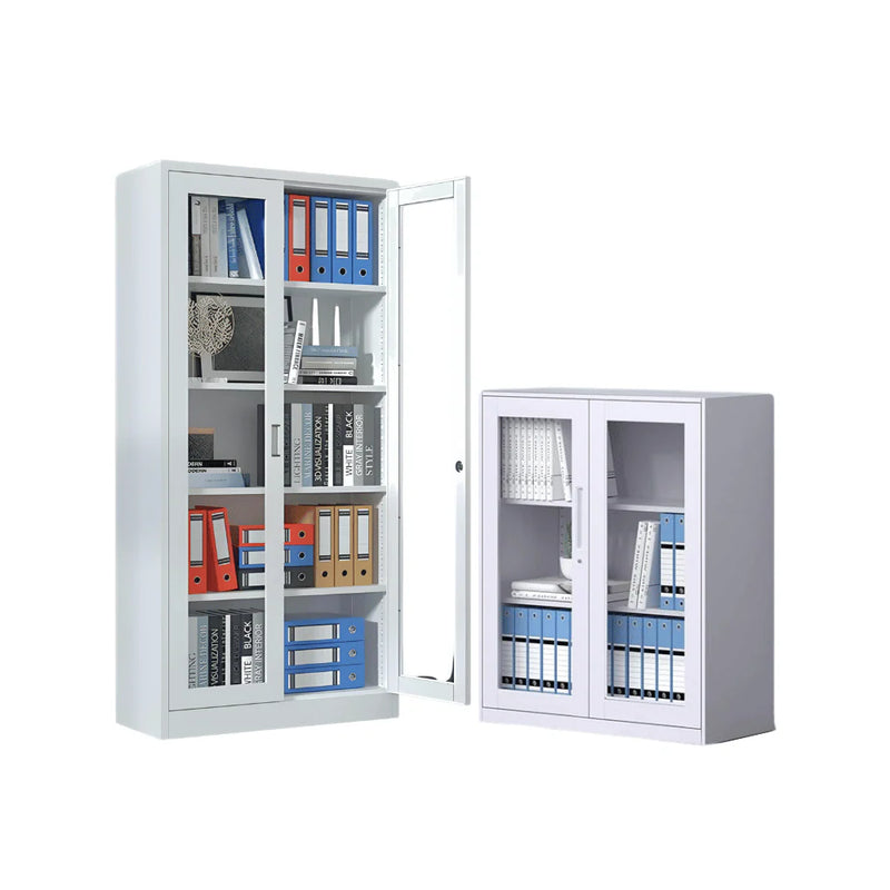 SST010 Netto Office Metal Steel Double Glass Door Covering File Cabinet