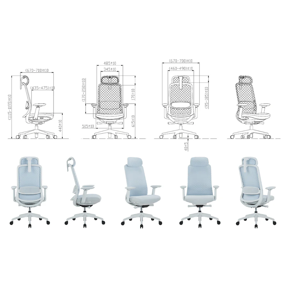KH531G Opera High Elastic Breathable Mesh Ergonomic Computer Chair