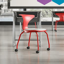 Movable student chair (with casters + storage basket)