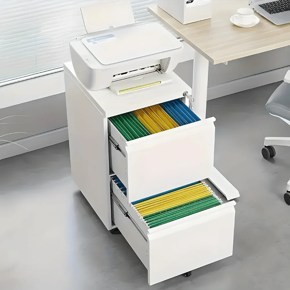 SST016 Solido Double Drawer Metal Stainless Steel Movable Drawer File Cabinet