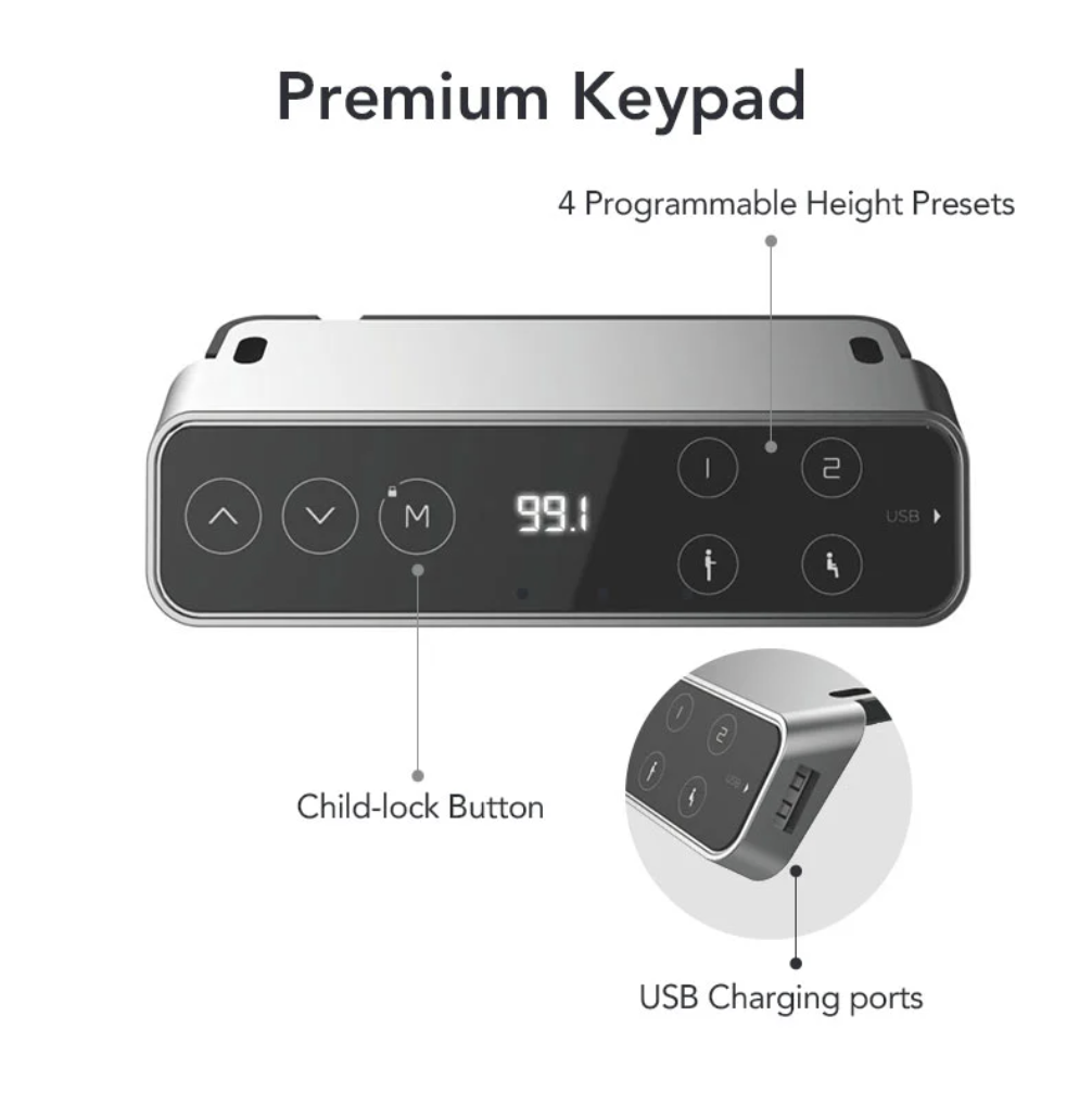 PROM STANDING DESK-White_Black (E7-03B)