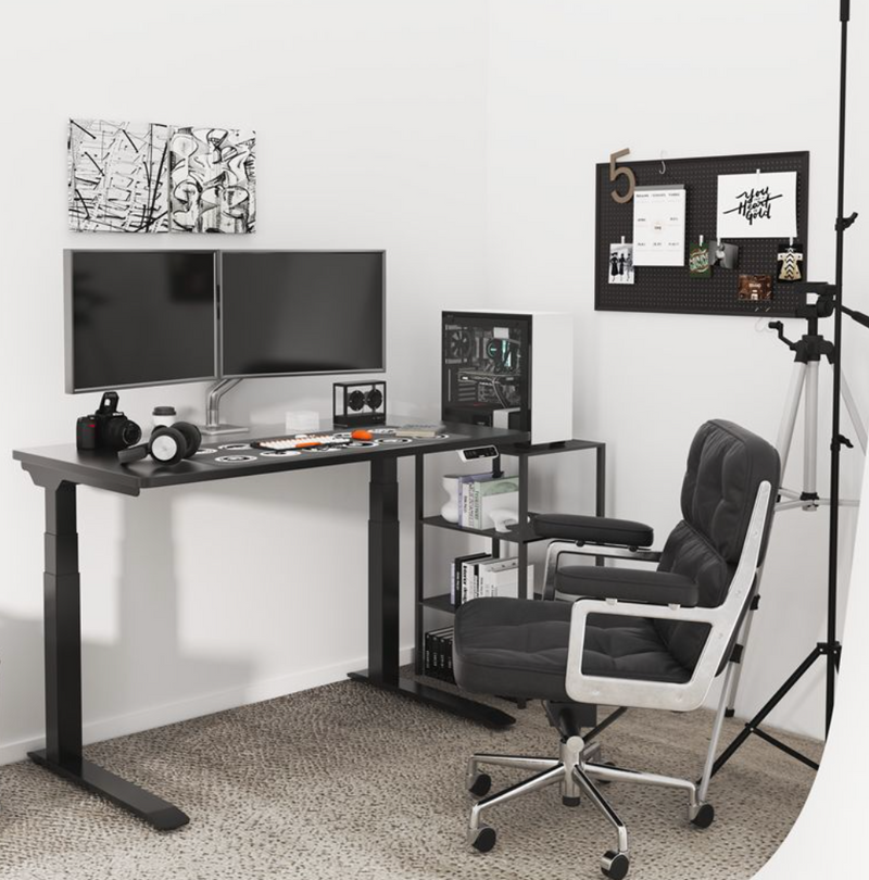 PROM STANDING DESK-Walnut_Black (E7-02B)