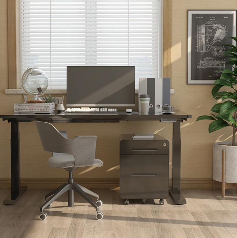 M Standing Desk - White_Black (EC3-02B)