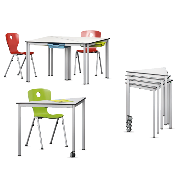 KS031 Tri-Table III Triangular Stackable Table