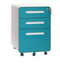 KM-BBF008 Three-layer steel filing cabinet movable lock cabinet (Raw Blue)