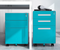 KM-BBF008 Three-layer steel filing cabinet movable lock cabinet (Raw Blue)