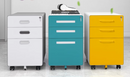 KM-BBF008 Three-layer steel filing cabinet movable lock cabinet (Raw Blue)