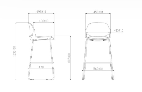 KH-833 Barstl 布藝軟墊辦公室高腳洽談椅